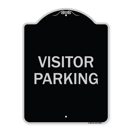 Signmission Designer Series Sign-Visitor Parking, Black & Silver Heavy-Gauge Aluminum, 24" x 18", BS-1824-9869 A-DES-BS-1824-9869